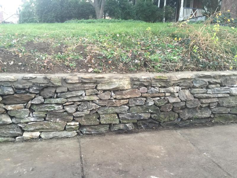 stone wall along the street